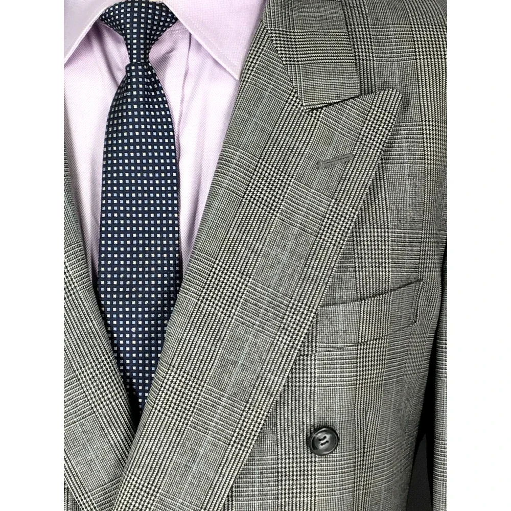 42L Malibu Clothes Beverly Hills Mens Vintage Double Breasted Wool Suit Pants 36